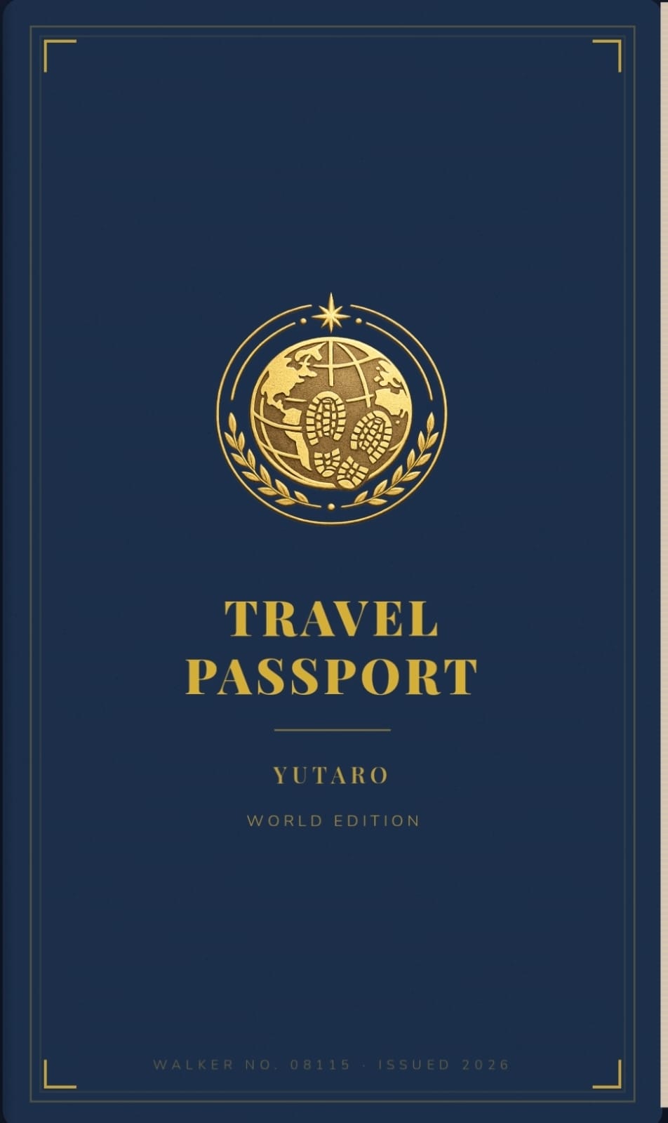 Personalized navy and gold Postmarks Travel Passport cover