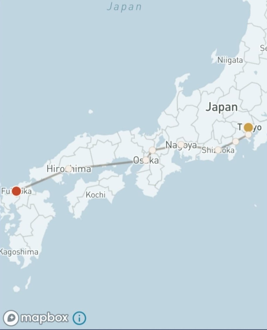 Heart of Honshu walking route — Tokyo to Fukuoka