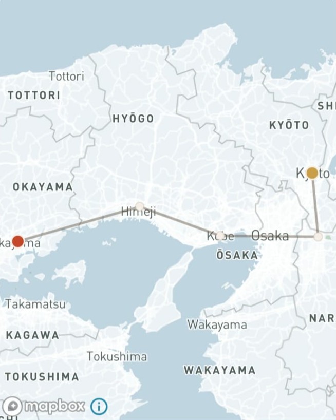 Ancient Capitals walking route — Kyoto to Okayama