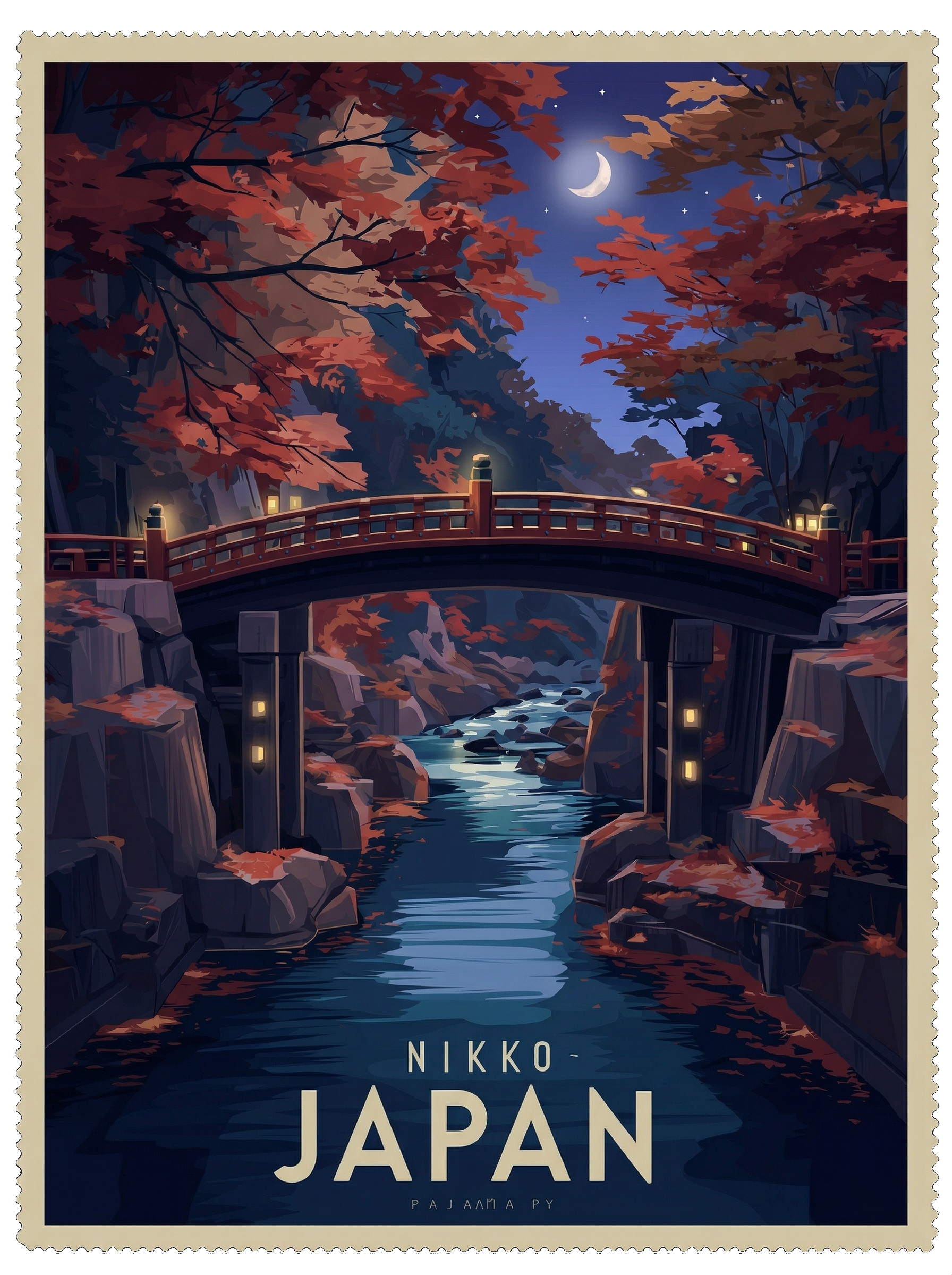 Nikko, Japan — After Dark stamp